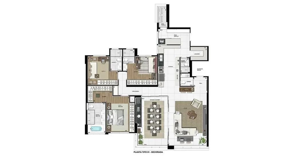 Apartamento com 179.37 m² e 3 Suites à Venda na Zona 03 - Maringá