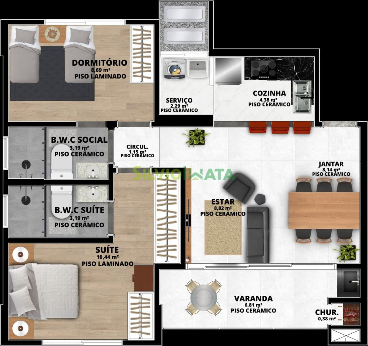 Apartamento a venda no condomínio Vind Residence no bairro Vila Marumby - Maringá/PR